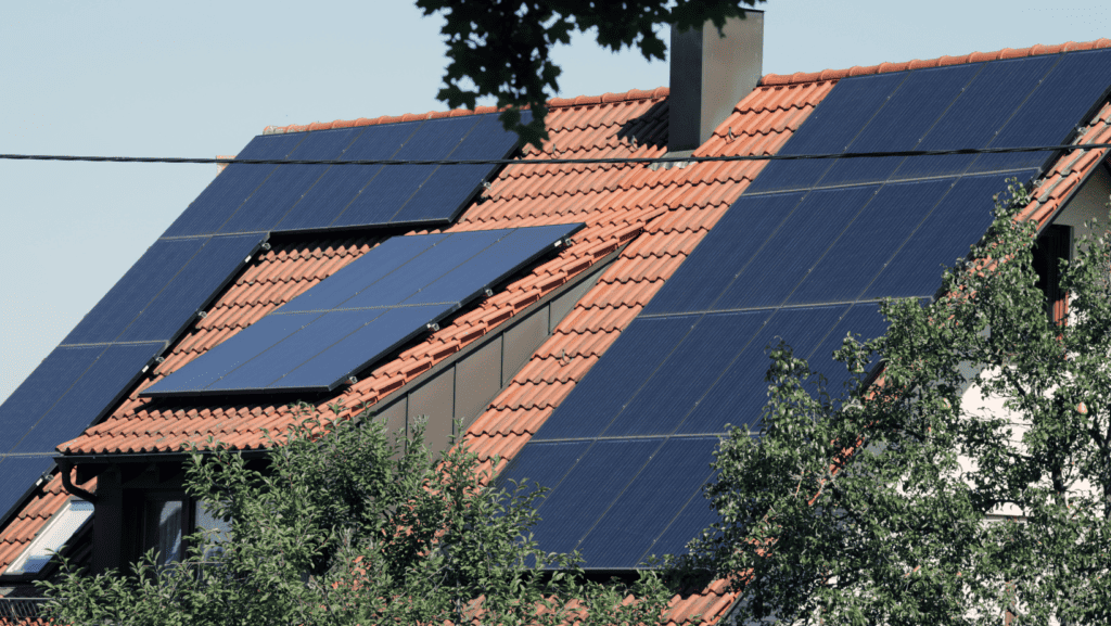 solar panels on roof